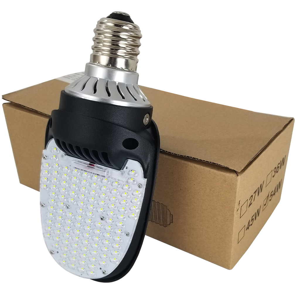 54 Watt 180° Outdoor Area Bulb LED Retrofit | Silver + Series 5,900 Lumen, 5000k (Daylight), 120-277 Volt, Base: E39