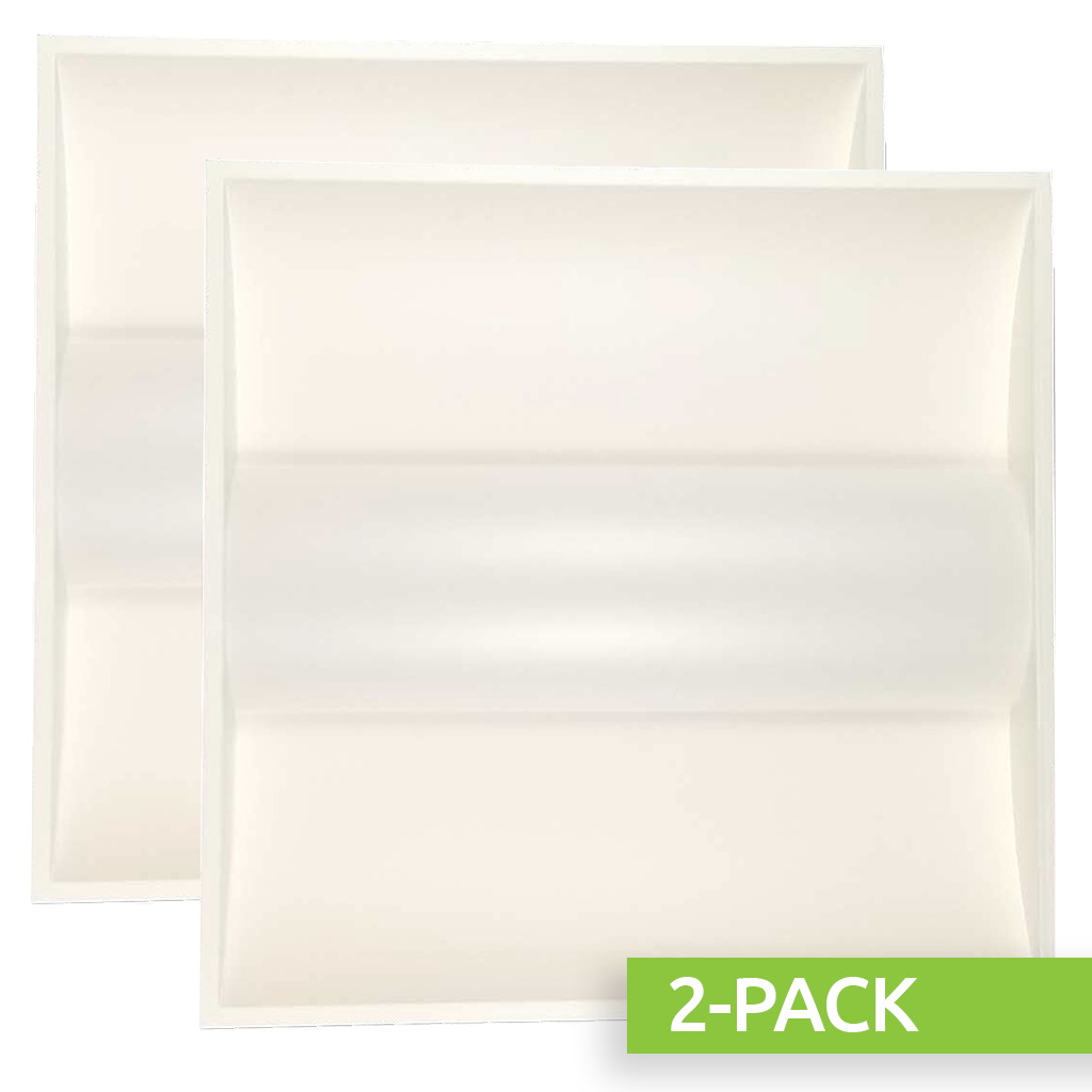 20 Watt 2×2 Troffer LED Light [2-PACK] – Silver Series – 2,900 Lumen, 4000K (Cool White), 120-277 Volt